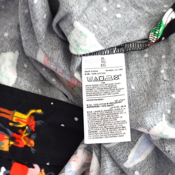 Women's Old Navy Flannel Pajama Shirt Christmas I Love Snow XLARGE Black NEW - Picture 10 of 10
